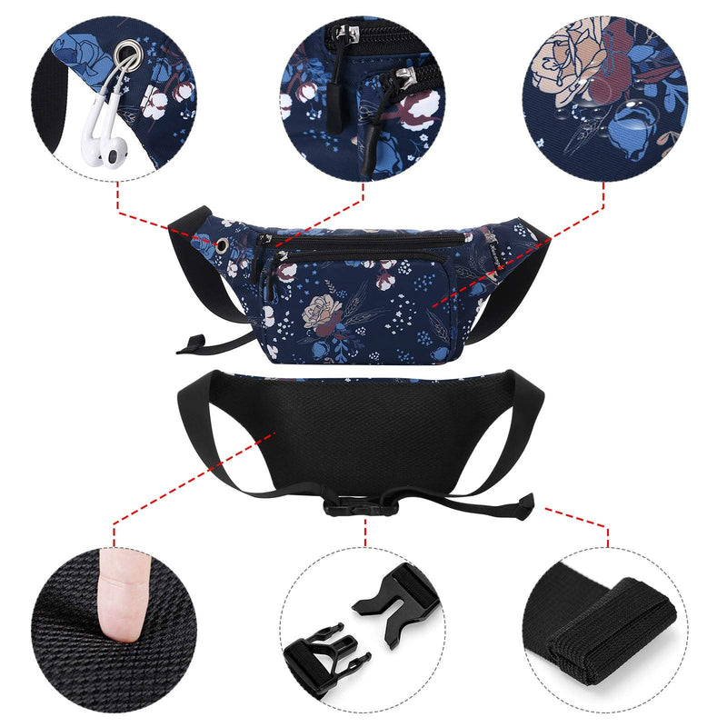 HUA ANGEL Fanny Waist Pack-Running Hiking Cycling Sport Casual Waist Bag Hip Pack Outdoor Travel Crossbody Sling Backpack for Men & Women Cotton pattern - BeesActive Australia