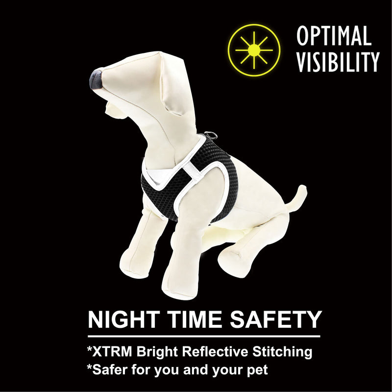 Kruz PET KZA308 Reflective V-Neck Step In Mesh Dog Harness - No Pull, Quick Fit, Comfortable, Velcro-Adjustable Pet Harnesses for Walking & Training - Small, Medium Dogs Gray - BeesActive Australia