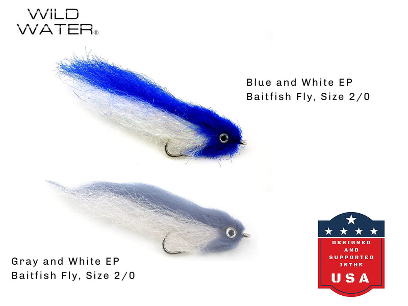 Wild Water Fly Fishing EP Top Water Baitfish Assortment, 12 Flies with Wild Water's 6 Section Fly Box - BeesActive Australia