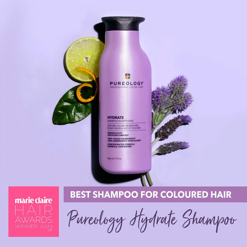 Pureology | Hydrate | Moisturising Shampoo | For Medium to Thick Dry, Colour Treated Hair | Vegan | 266 ml (Pack of 1) 266 ml (Pack of 1) - BeesActive Australia