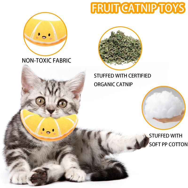 6 Pack Fruit Catnip Toys Chew Bite Resistant Toys Kitten Supplies Interactive Catnip Toys for Indoor Cats Fruit Cat Toy Gift for Cat Lovers Dental Health Chew Toy Plush Catmint Pet Presents Set of 6 - BeesActive Australia