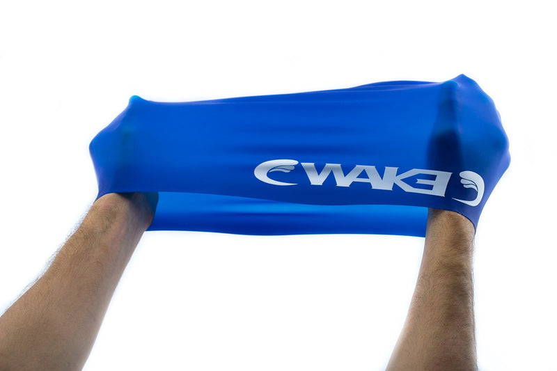 Wake Large Swim Cap - Silicone Swim Cap - Swim Cap for Sports - Reusable Shower Cap Dark Blue Normal - BeesActive Australia