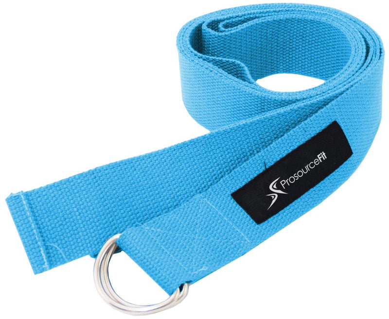 Prosource Fit Metal D-Ring Yoga Strap 8’ Durable Cotton for Stretching and Flexibility - BeesActive Australia