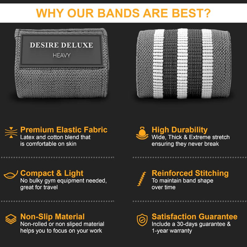 Desire Deluxe Resistance Bands Set for Men and Women, Premium Exercise (Pack 3) Different Resistance Levels Loops Band for Home, Gym, Fitness, Training - Long Exercise Workout, Yoga & Pilates Free Bag - BeesActive Australia