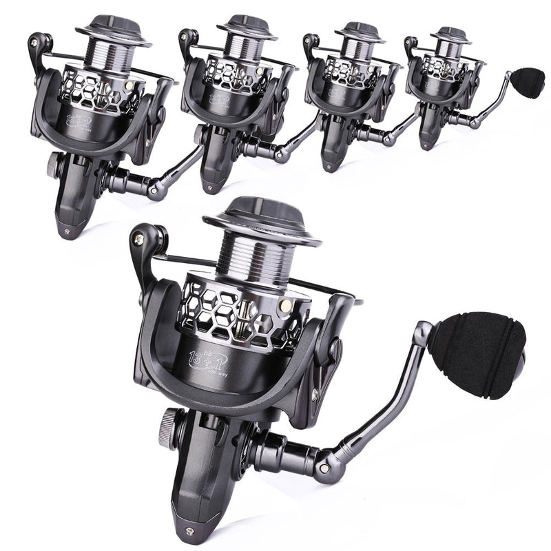 [AUSTRALIA] - Sougayilang Fishing Reel 13+1BB Light Weight Ultra Smooth Aluminum Spinning Fishing Reel with Free Spare Graphite Spool XY1000 