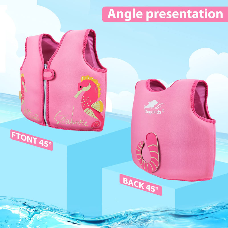 OldPAPA Kids Swim Vest-Floaties for Toddlers Swim Learning and Training-Neoprene Swimwear with Extra Strap-Suitable for Children 20-50 lbs Pink M(3-6 Year) - BeesActive Australia