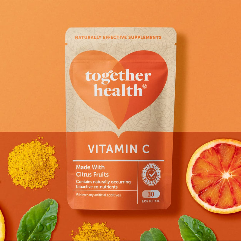 Vitamin C � Together Health � with Organic Citrus Fruits � Gentle & Easily Absorbed � Includes Naturally Occurring Bioflavonoids � Vegan Friendly � Made in The UK � 30 Vegecaps 30 Count (Pack of 1) - BeesActive Australia