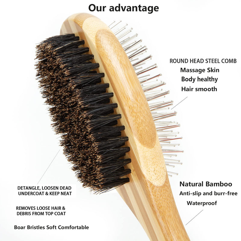 Dog Grooming Brush,Dog Bath Brush Shedding & Massages Short Haired Dogs & Cats While Creating a Soft Coat Shine.Dog Shampoo Brush | Soothing Massage Natural Bristles for Washing. - BeesActive Australia
