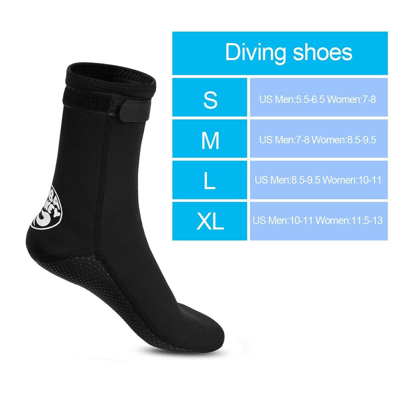 Oumers Neoprene Socks, 3MM Diving Wetsuits Sock for Water Sports, Thermal Beach Sock Anti Slip Socks for Men Women Teenager S (US Men:5.5-6.5, Women:7-8) - BeesActive Australia