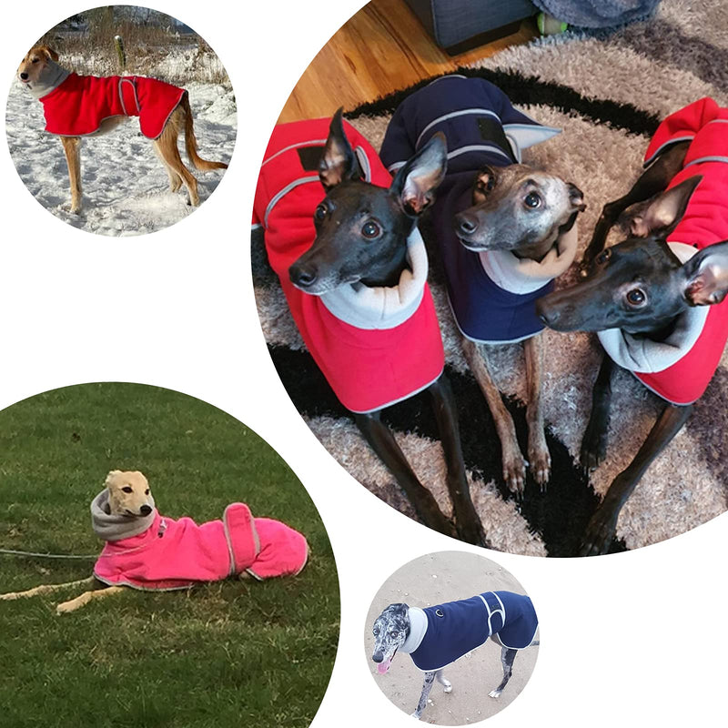Greyhound Cosy Fleece Jumper, Dog Winter Coat with Warm Fleece Lining, Outdoor Dog Apparel with Adjustable Bands for Medium, Large Dog Gray - BeesActive Australia