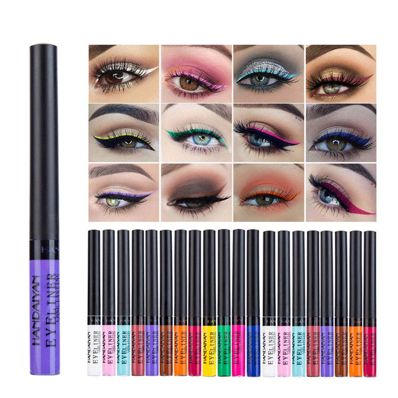 Matte Liquid Eyeliner, MKYUHP High Pigmented Glitter Colorful Lasting Waterproof Eye Liner Pen Set,12 Colors Eyeliner Easy to Wear 12Pcs Eyeliner Set - BeesActive Australia