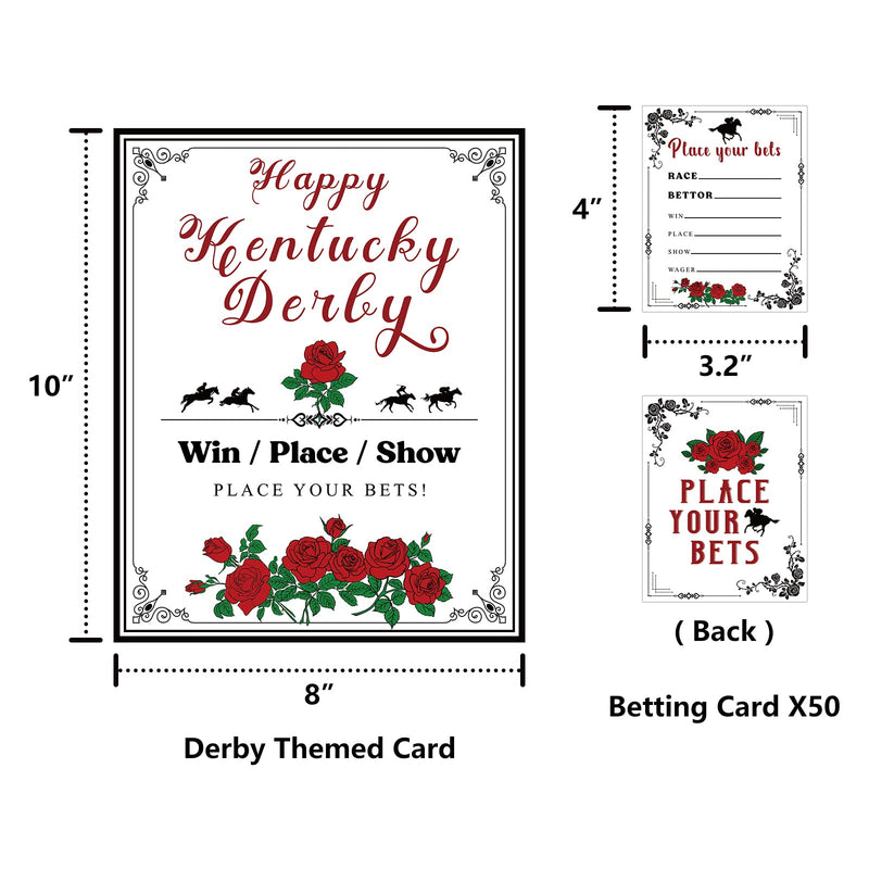 50PCS Kentucky Horse Derby Bets Card – Horse Racing Invitation Betting Guessing Game Cards Party Supplies - BeesActive Australia