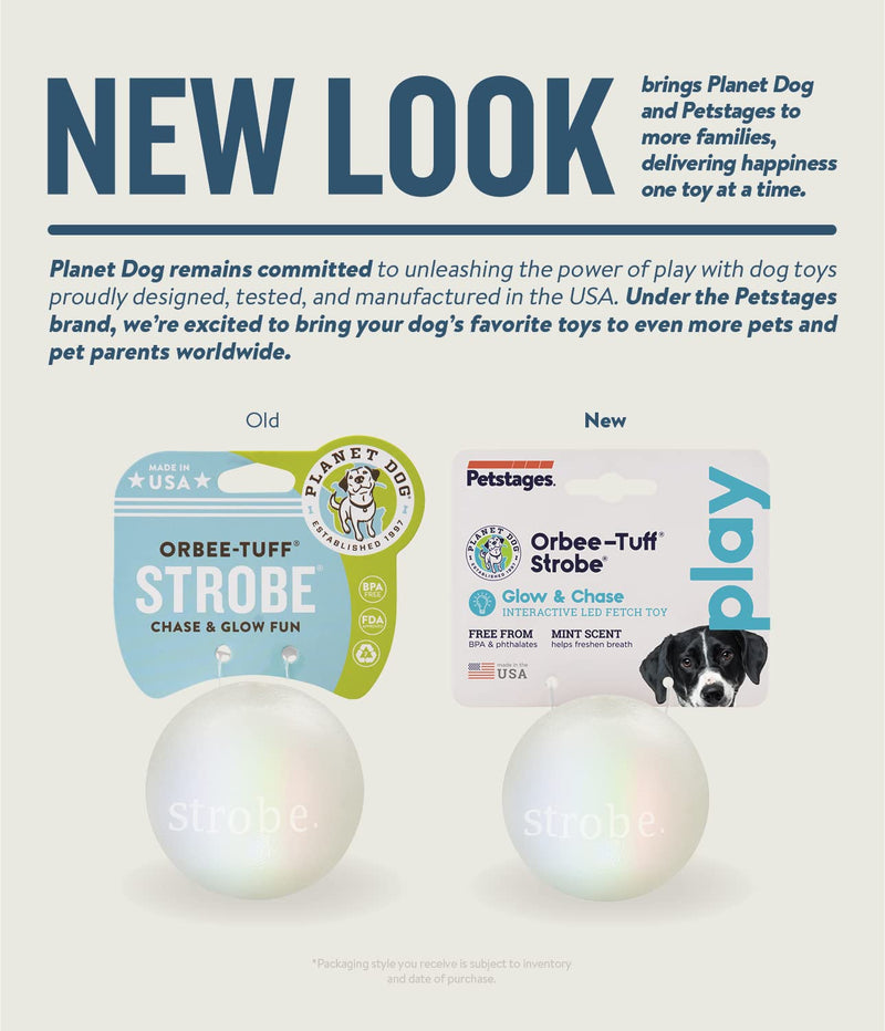 Planet Dog Orbee-Tuff Interactive Ball Dog Toys Strobe (LED Light-up Ball) One-Size Glow in The Dark - BeesActive Australia
