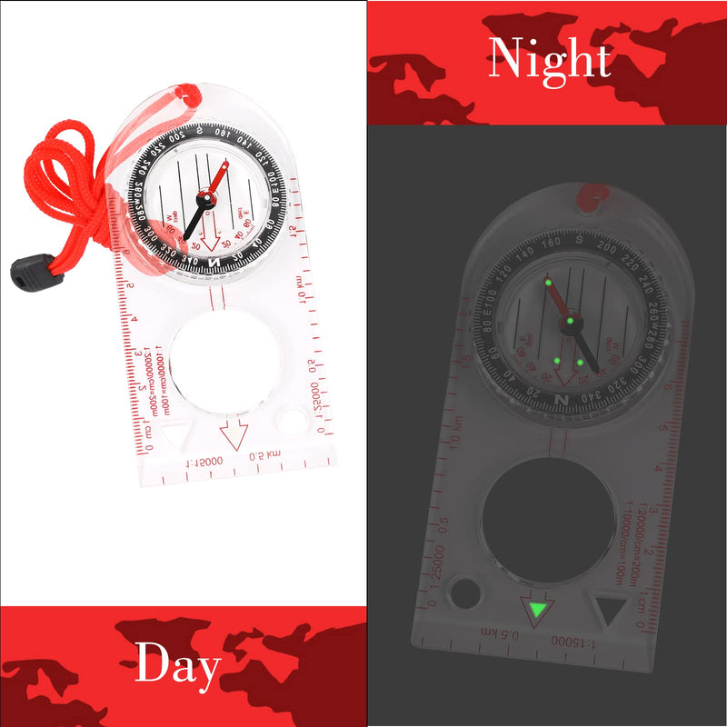 Orienteering Compass Waterproof Multifunctional Navigation Compass Hiking Backpacking Compass Map Ruler Magnifier for Explorer Hiking Map Reading and Navigation with Adjustable Lanyard - BeesActive Australia