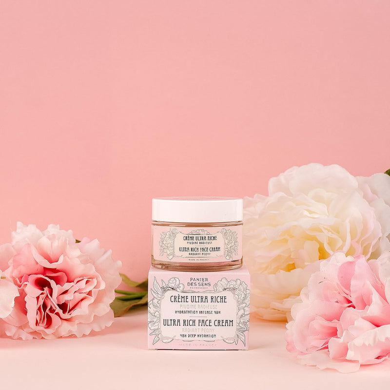 Panier des Sens Ultra rich face moisturizer with Hyaluronic Acid, Radiant Peony facial skin care products - Made in France 99% natural - 1.69 Floz/ 50ml Ultra Rich Face Cream - BeesActive Australia