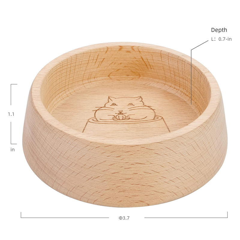 Niteangel Wooden Hamster Feeding Bowl - Small Animal Food Dish for Dwarf Syrian Hamsters Gerbils Mice Degus or Other Similar-Sized Small Pets Hammy Pattern For Syrian - BeesActive Australia
