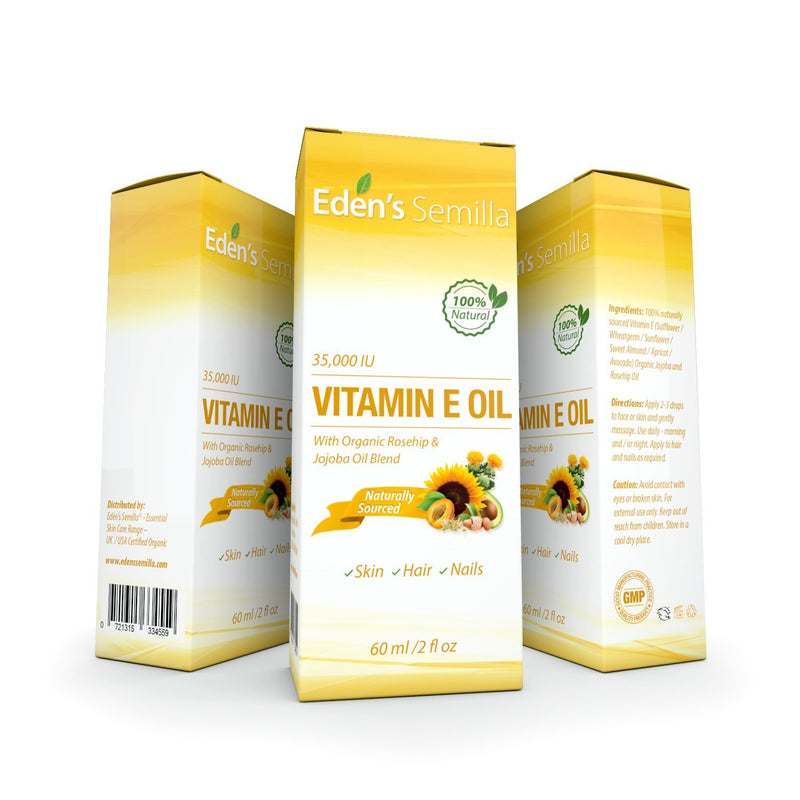 100% Plant Extract Vitamin E Oil 35,000 IU + Organic Rosehip & Jojoba Blend - 2 OZ Bottle. FAST Absorbing Skin Protection For Face & Body. Pure Ingredients - Ideal For Sensitive Skin - Use Daily 2 Fl Oz (Pack of 1) - BeesActive Australia