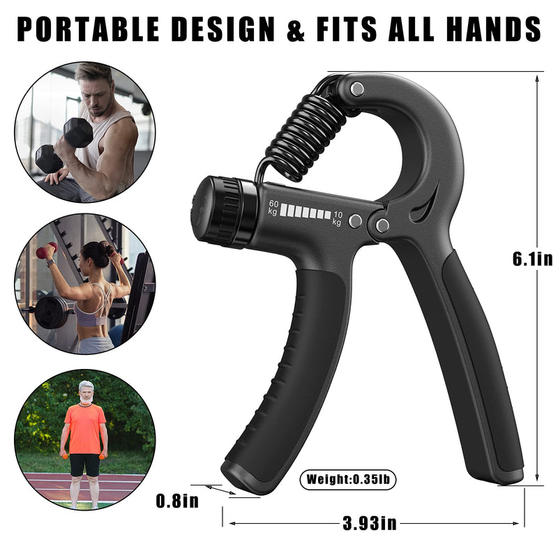 KDG Grip Strength Trainer 2 Pack,Hand Grip Strengthener,Hand exerciser Adjustable Resistance 22-132Lbs,Hand Gripper Perfect for Athletes to Muscle Building and Injury Recovery Forearm Exerciser - BeesActive Australia