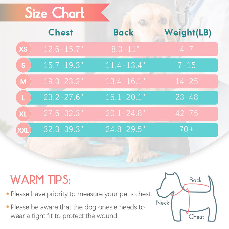 FUAMEY Recovery Suit for Dogs Cats After Surgery,Soft Breathable Pet Bodysuit E-Collar & Cone Alternative Surgical Suit Puppy Wear, Anti Licking Wounds Doggie Onesie for Small Medium and Large Pets XL colorful - BeesActive Australia