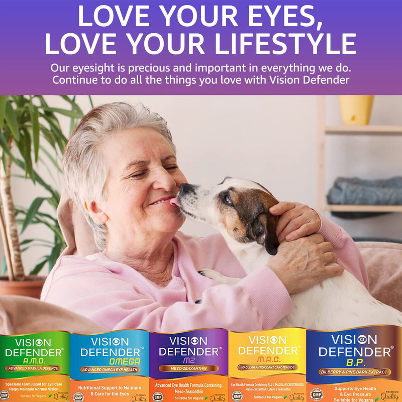 Meso Zeaxanthin Supplement - VISION DEFENDER MZ � High Strength Eye Vitamins Nutrients & Antioxidant Carotenoid for Ocular Health, Eye Care & Eyesight Support �Vegan (90 capsules/One-A-Day) Made in UK - BeesActive Australia