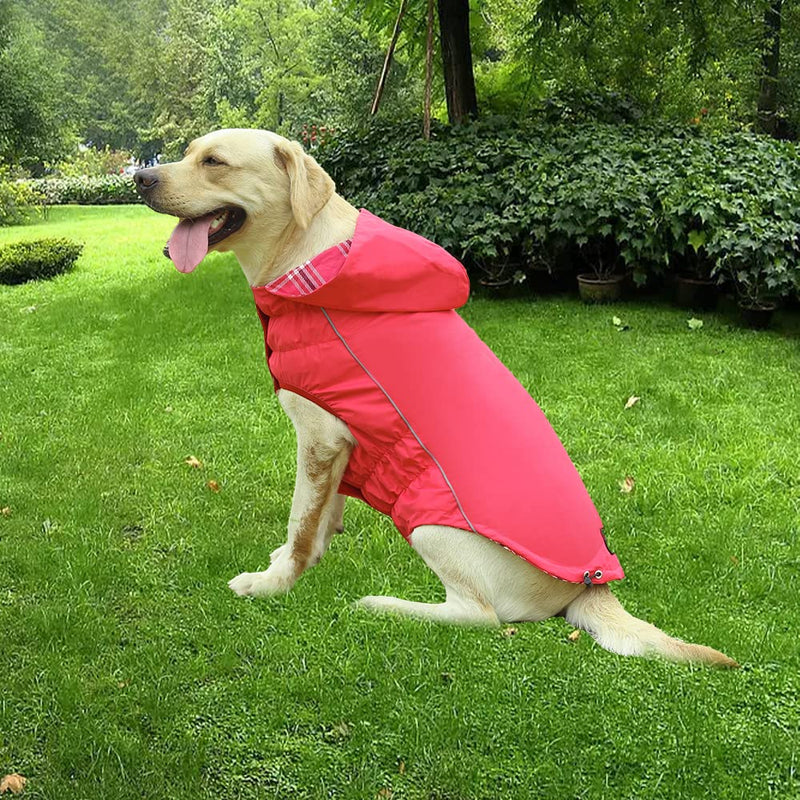 Waterproof Raincoat, Waterproof Dog Raincoat with Reflective Strip, Dog Zip Raincoat with Reflective Buttons, Waterproof Dog Raincoat Jacket for Size XS to XXXL Available Yellow Red Navy Blue S - BeesActive Australia