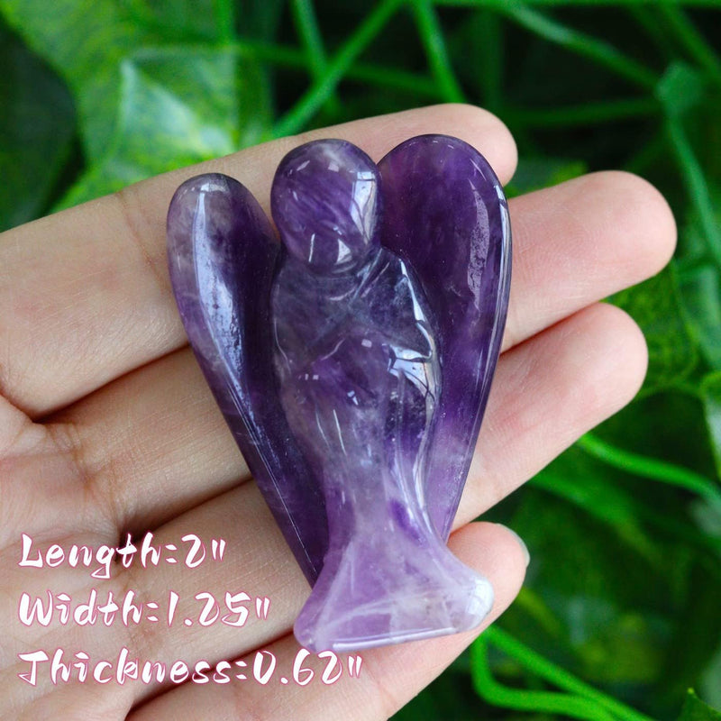 XIANNVXI 2" Crystal Angel Amethyst Healing Crystals Guardian Angel Natural Hand-carved Gemstones Stones Reiki Protection Crystal Gifts I - 2" Amethyst - BeesActive Australia