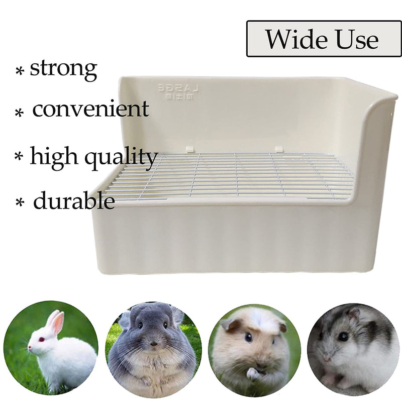Tfwadmx Rabbit Litter Box Toilet Bunny Corner Litter Pan Pet Toilet Potty Trainer with Scoop Rabbit Chew Toys for Guinea Pigs Galesaur Chinchilla Ferret Small Animal White - BeesActive Australia