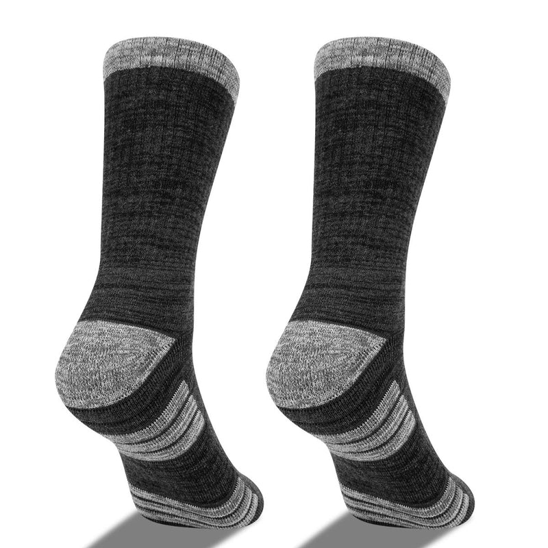 YUEDGE Men's Performance Workout Training Athletic Socks Moisture Wicking Work Boot Cushioned Crew Socks For Size 6-13 1807*dark Grey 11-13 - BeesActive Australia