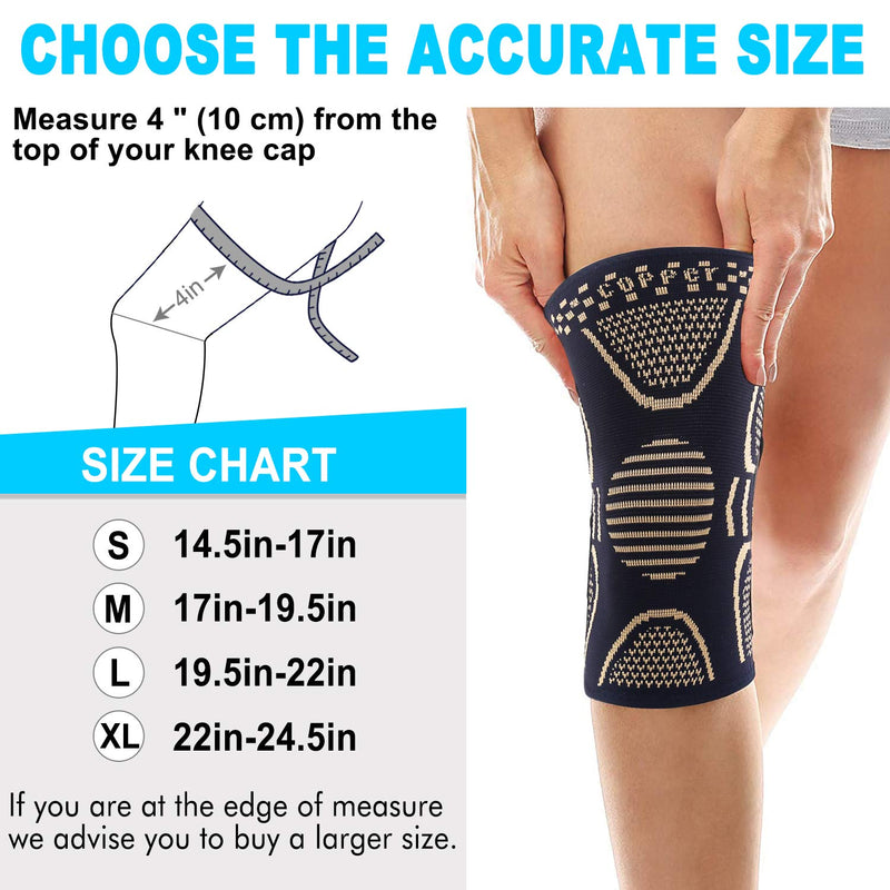 1 Pair Knee Brace Knee Compression Sleeve for Men & Women Knee Support Knee Pads for Meniscus Tear, ACL, Arthritis, Joint Pain Relief Working Out Sports Brown X-Large (Pack of 1) - BeesActive Australia