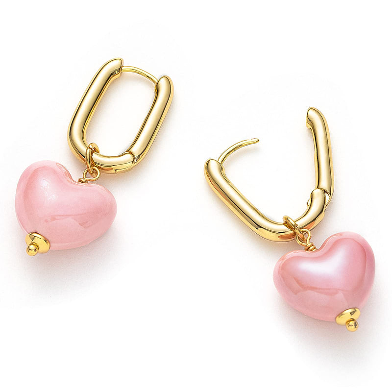 C.Paravano Hoop Earrings for Women | 925 Sterling Silver or 18K Gold Plated Hoop Earrings | Huggie Earrings for Women | Lightweight Hoops | Hypoallergenic Earring for Women EARRING_31_PINK - BeesActive Australia