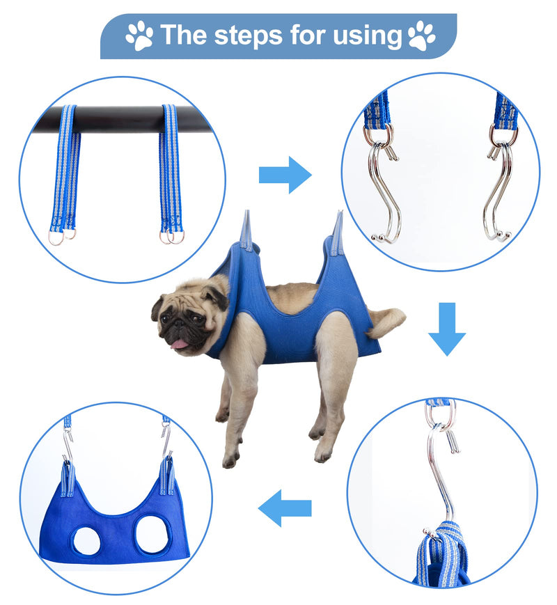 OVTEXZOG 10 in 1Cat/Dog Grooming Hammock, Dog Grooming Sling for Nail Clipping, Dog Grooming Harness for Dog and Cat, Dog Hanging Hammock Restraint Helper. XX-Small - BeesActive Australia