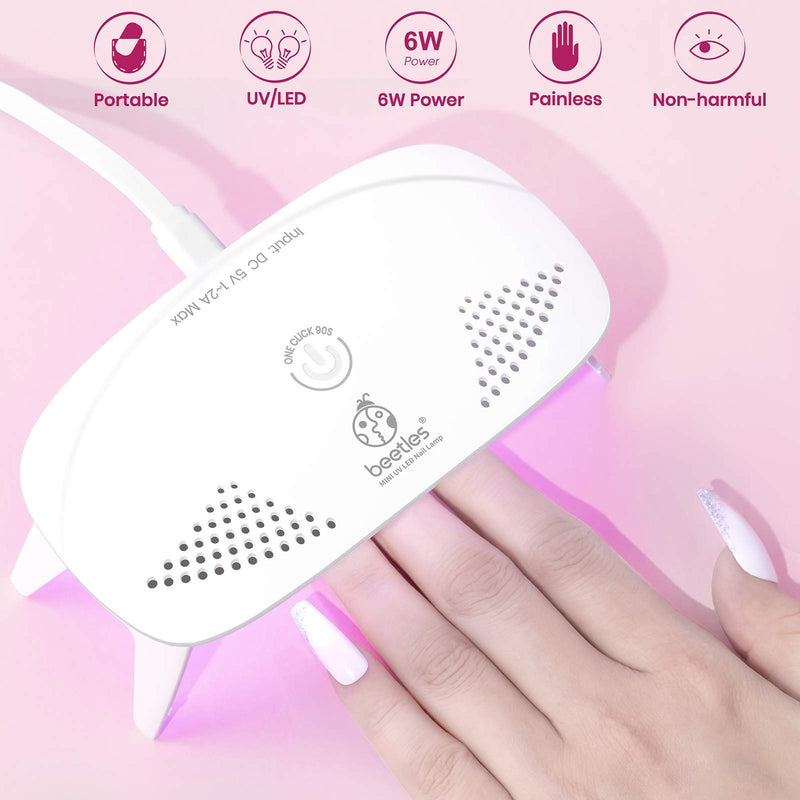 Beetles Uv Light for Nails Mini Nail Lamp Poly Gel Curing Lamp Nail Gel UV Led Nail Lamp Nail Light for Gel Top Coat Polygel Nail Gel Polish Manicure Tool - BeesActive Australia