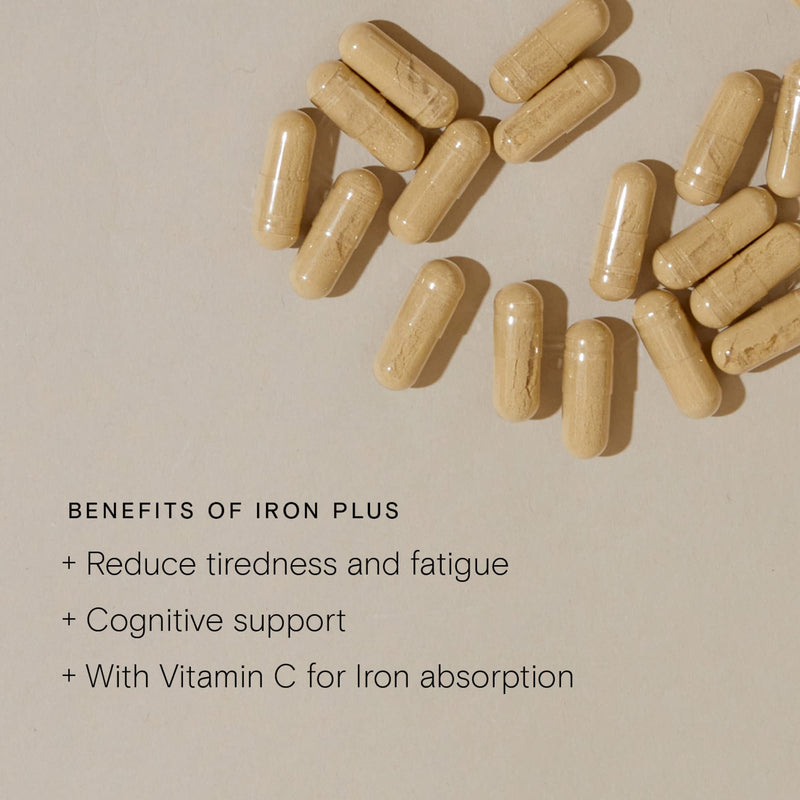 Wild Nutrition Food-Grown Iron Plus | Gentle Iron Supplements to Support Immunity & Reduce Fatigue | Iron and Vitamin C Tablets to Increase Absorption | Vegan Iron Supplements for Women | 30 Capsules - BeesActive Australia