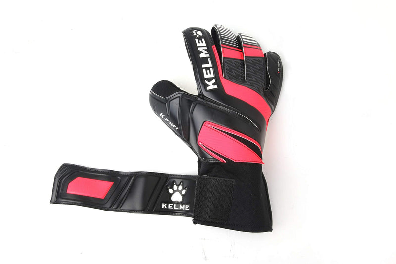 Kelme Soccer Goalkeeper Gloves  Indoor and Outdoor - Training, Match and Professional Goalie Gloves for Adults and Kids with Finger Protection Black/Red Size 5 (Youth) - BeesActive Australia