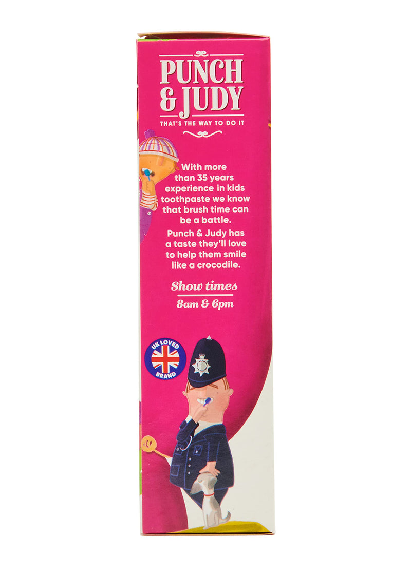 Punch & Judy - Fun Bubblegum Flavour Toothpaste, Fluoride 1,400 ppm, 3+ Years, Sugar Free, 50ml 79 g (Pack of 1) - BeesActive Australia