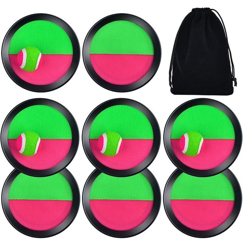 [AUSTRALIA] - WXJ13 4 Sets Paddle Catch Ball and Toss Game 15.5cm Velcro Catch Ball Set for Sport with a Bag 