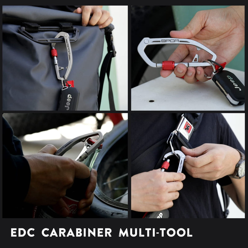 GPCA X Carabiner Multi-Tool EDC Keychain - Works with Dog Leash Kickstarter (Steel) - BeesActive Australia