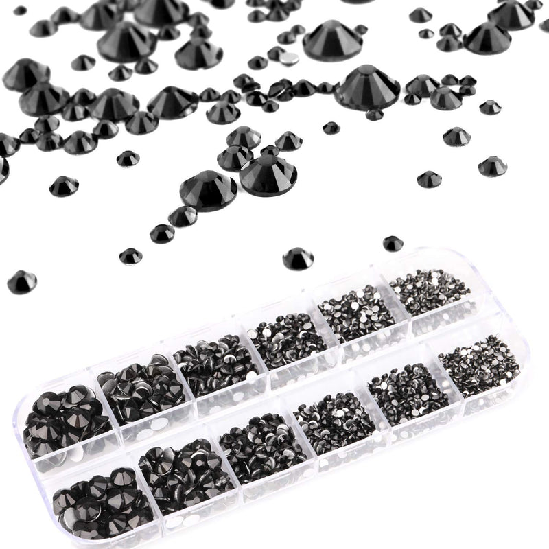 3000 PCS Rhinestones for Craft, PHOGARY Red & Black Flat Back Rhinestones 6 Sizes (2-5 mm) with Pick Up Tweezer for Crafts Nail Face Art Clothes Shoes Bags Phone Case DIY - BeesActive Australia