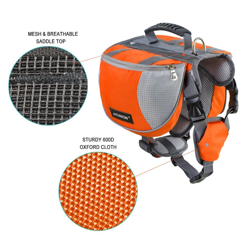 Lifeunion Adjustable Service Dog Supply Backpack Saddle Bag for Camping Hiking Training Red Medium - BeesActive Australia