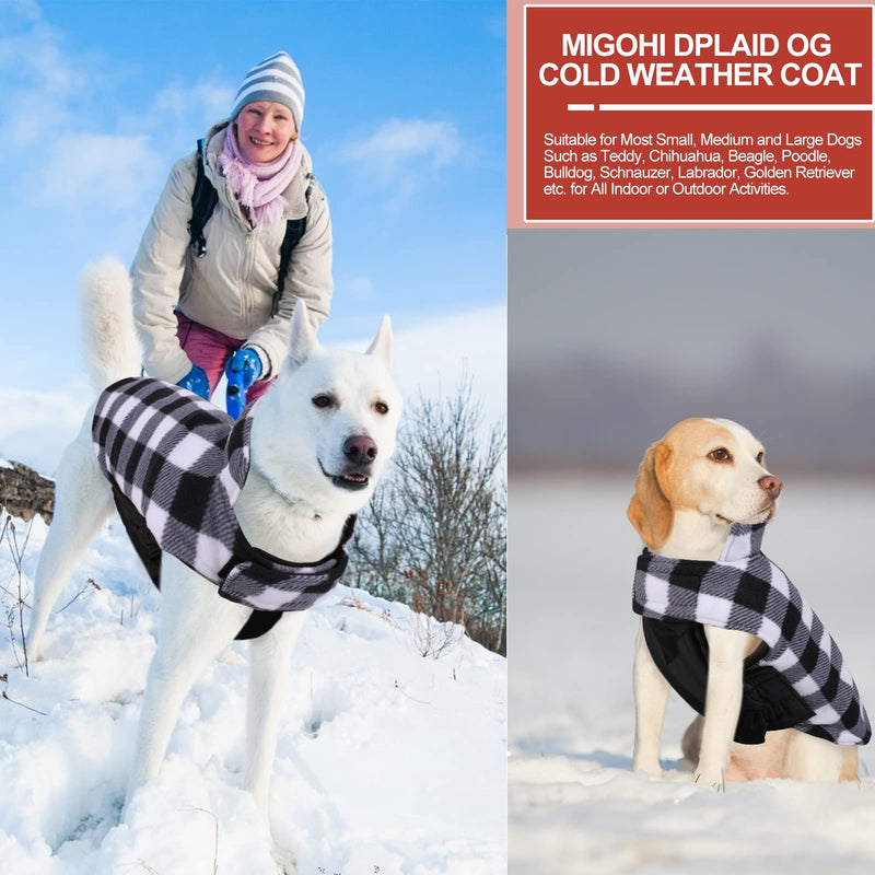 MIGOHI Dog Jackets for Winter Windproof Reversible Dog Coat for Cold Weather British Style Plaid Warm Dog Vest for Small Medium Large Dogs X-Large Black - BeesActive Australia