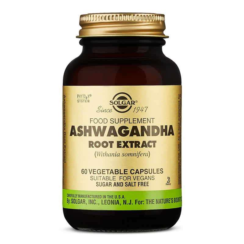 Solgar Ashwagandha Root Extract - Classified as an Adaptogen, Herbal Supplements - Ayurvedic Medicine - Vegan - 60 Vegetable Capsules - BeesActive Australia