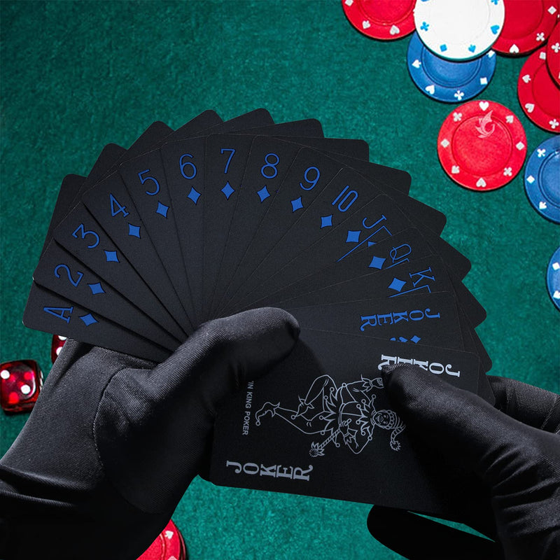 Zayvor 3 Decks Playing Cards Poker Cards Deck of Cards Premium Black Poker Cards Waterproof Plastic Cards with Gift Box,Game Tools for Family Game Party- Cool Red Blue Yellow Style 2 - BeesActive Australia