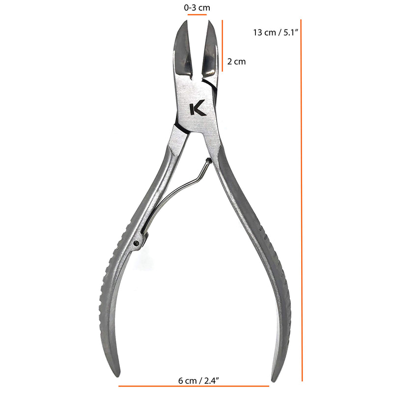 Kohm KP-700 Toenail Clippers for Thick/Ingrown Nails, Surgical Grade Stainless Steel, 5" Long. Includes Safety Tip Cover and Instruction Guide - BeesActive Australia