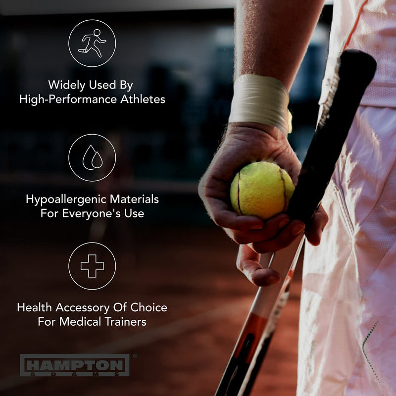 Hampton Adams | As Seen on Shark Tank | 3-Pack White Athletic Sports Tape – Very Strong Easy Tear NO Sticky Residue Best Tape for Athlete & Medical Trainers - BeesActive Australia