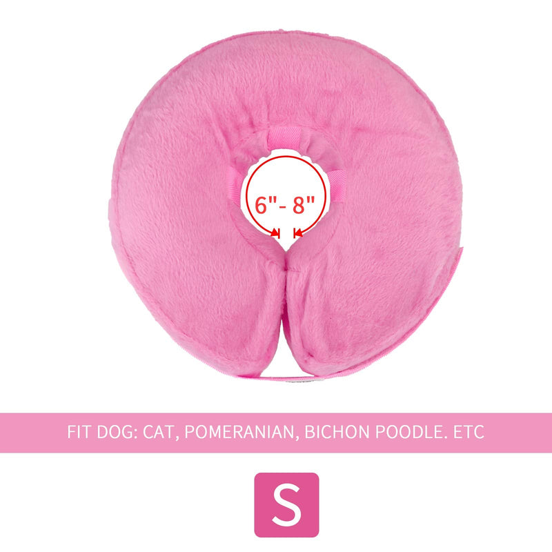 MCHY Inflatable Dog Cone,Adjustable Recovery Collar for Dogs After Surgery,Prevent from Biting & Scratching,Not Block Vision S Pink - BeesActive Australia