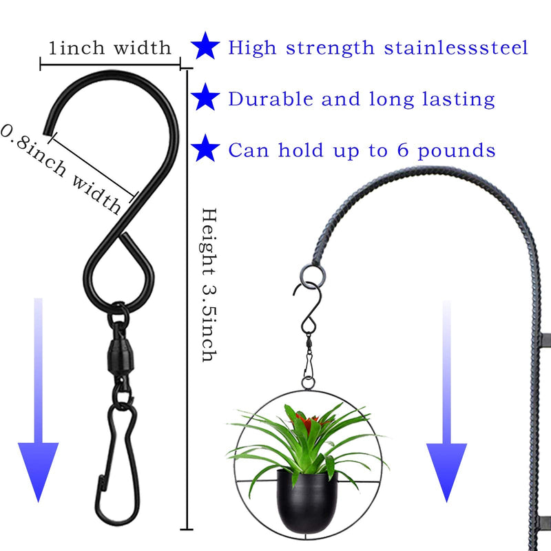 AMZSEVEN 8 Pack Swivel Hooks Clips for Hanging Wind Spinners, Wind Chimes, Bird Feeder, Crystal Twisters Party Supplies （Black） Black - BeesActive Australia
