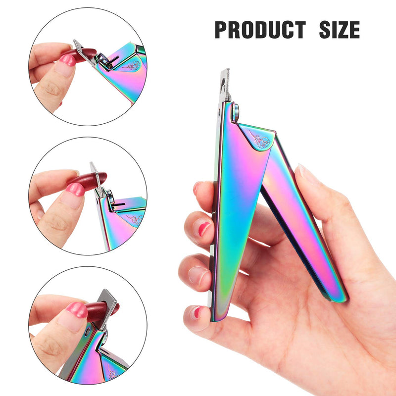 4 Pieces Cuticle Trimmer Nail Nipper for Acrylic Includes Cuticle Trimmer Nail Nipper, False Nail Clipper, Stainless Steel Cuticle Pusher Cuticle Peeler for Ingrown Toenails Nail Care (Rainbow color) Rainbow color - BeesActive Australia