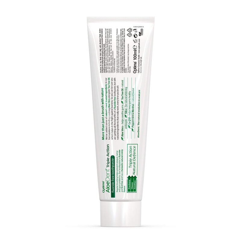 Aloe Dent Triple Action Aloe Vera Fluoride Free Toothpaste - 3 x 100 ml, Pack of 3 - BeesActive Australia