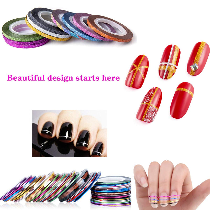 46 Rolls Nail Striping Tape Line YUTOU 32 Colors Multicolor Mixed Colors Rolls Striping Tape Line 14 Colors Matte Texture Nail Art Decoration Stickers with 2PCS Nail Tape Roller Dispensers - BeesActive Australia