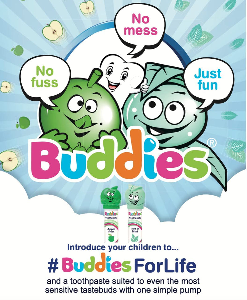 Buddies Butter Mint Toothpaste 100ml Dispenser, SLS & paraben Free, Portion Controlled - BeesActive Australia